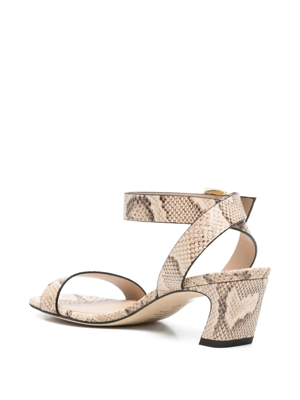 Stuart Weitzman Sai Snake-effect Sandals in Neutrals, view 3
