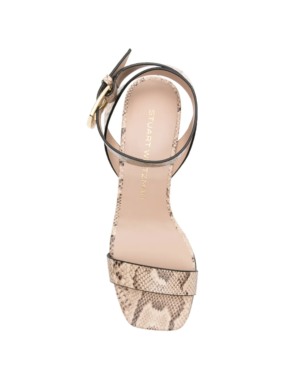 Stuart Weitzman Sai Snake-effect Sandals in Neutrals, view 4