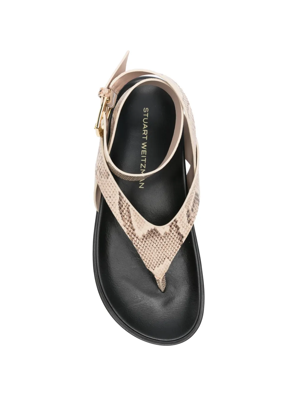 Stuart Weitzman Marykate snakeskin-effect sandals Beige