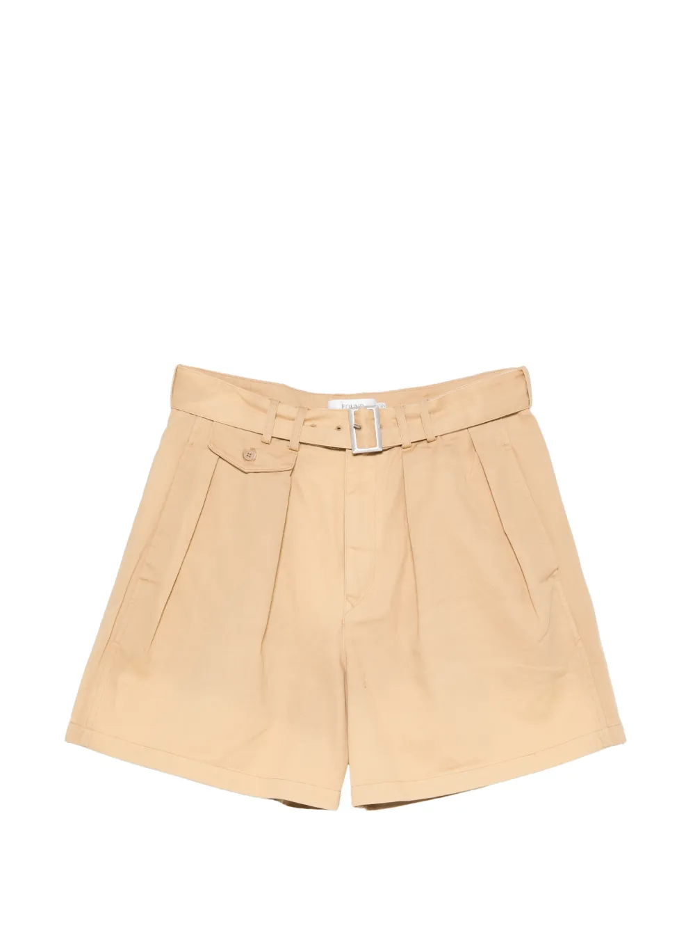 FOUND belted pleated shorts - Toni neutri