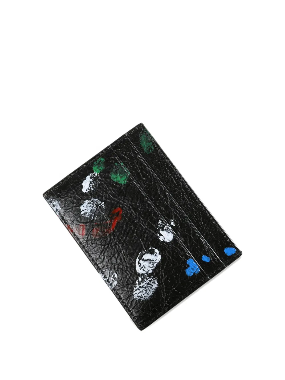 Balenciaga paint-splatter card holder - Nero