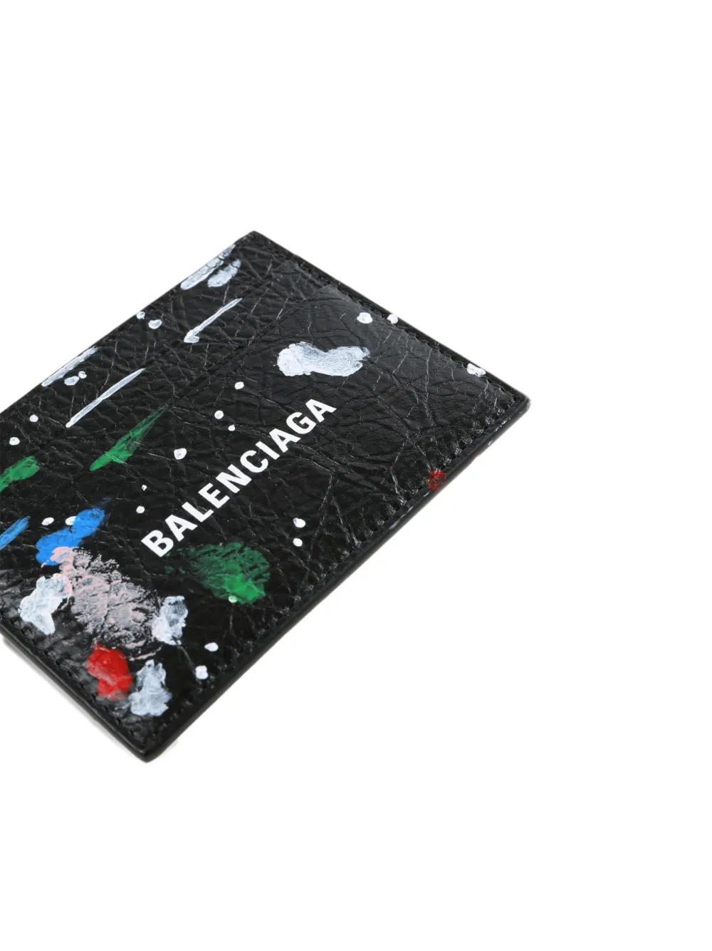 Balenciaga Pasjeshouder met verfspatten Zwart