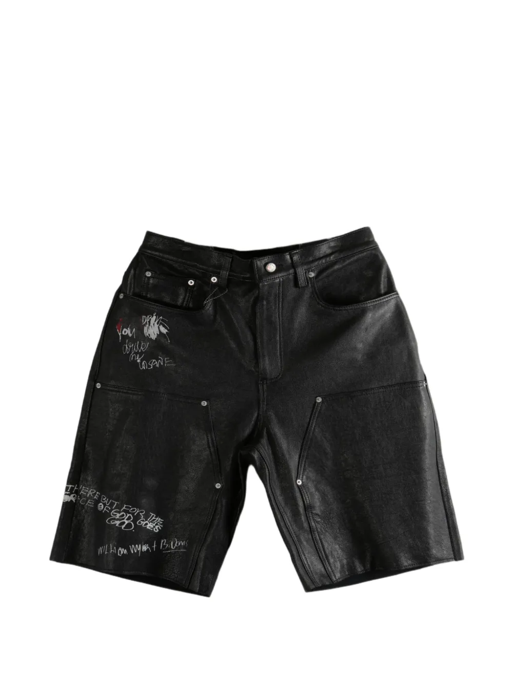 PALY HOLLYWOOD Holy Mountain graffiti-print leather shorts - Schwarz