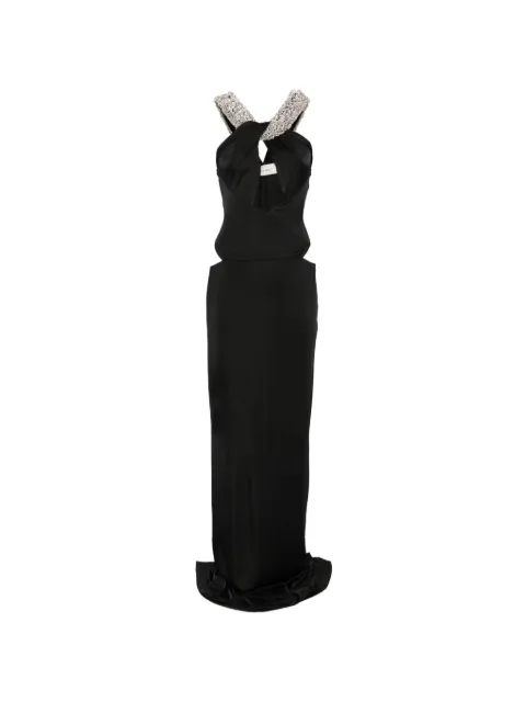 The New Arrivals Ilkyaz Ozel vestido largo Rio con apliques de cristal y aberturas