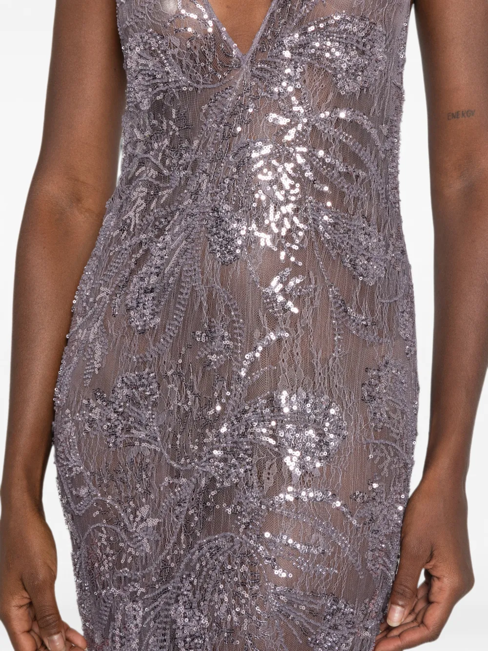 The New Arrivals Ilkyaz Ozel Maxi-jurk verfraaid met pailletten Paars