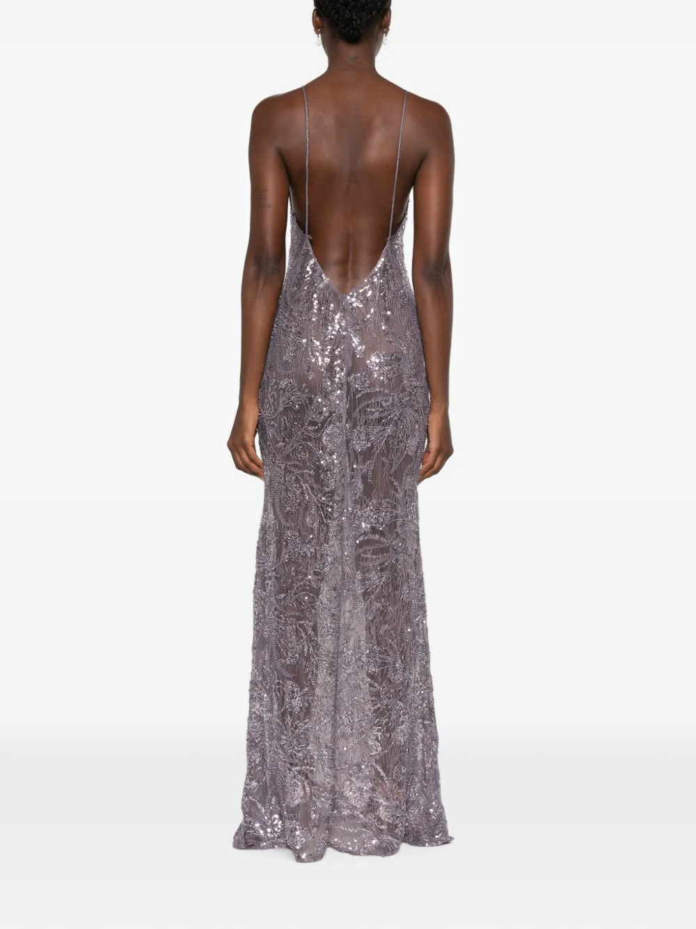The New Arrivals Ilkyaz Ozel Maxi-jurk verfraaid met pailletten Paars