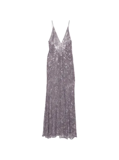 The New Arrivals Ilkyaz Ozel sequin-embellished V-neck maxi dress