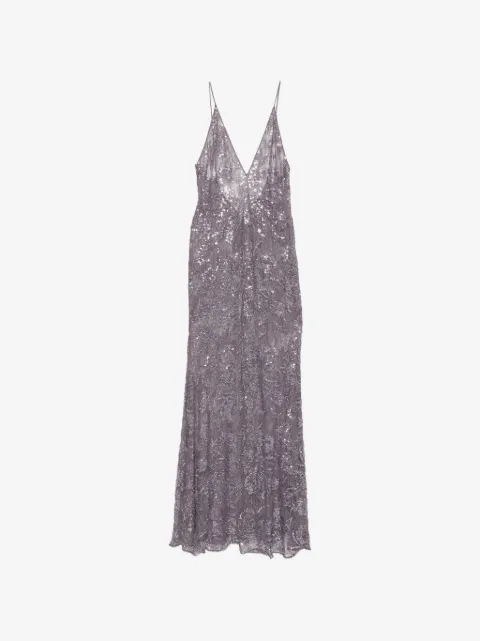 The New Arrivals Ilkyaz Ozel sequin-embellished V-neck maxi dress