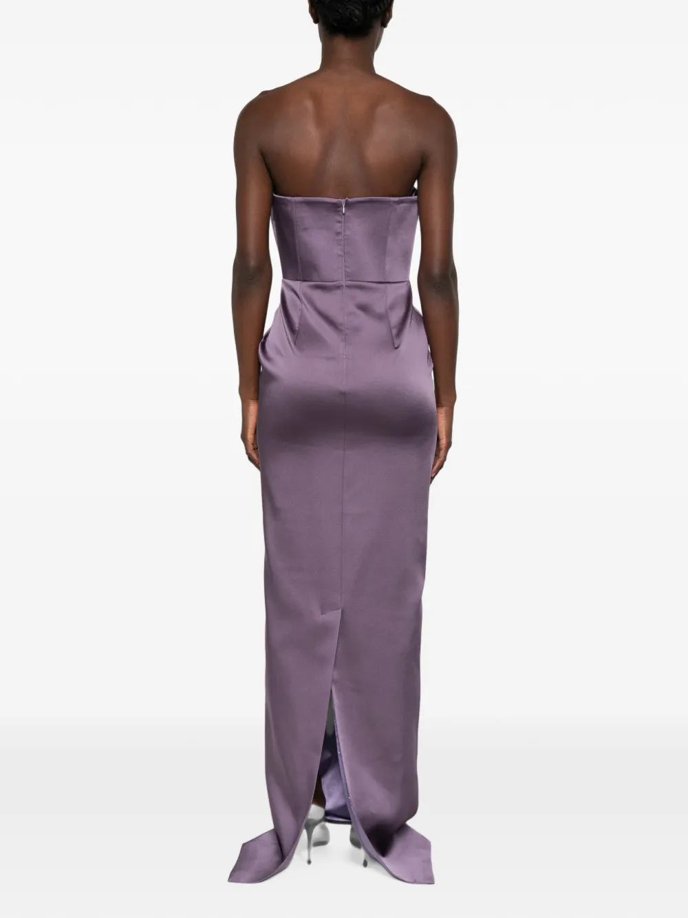 The New Arrivals Ilkyaz Ozel Jurk met strikdetail Paars