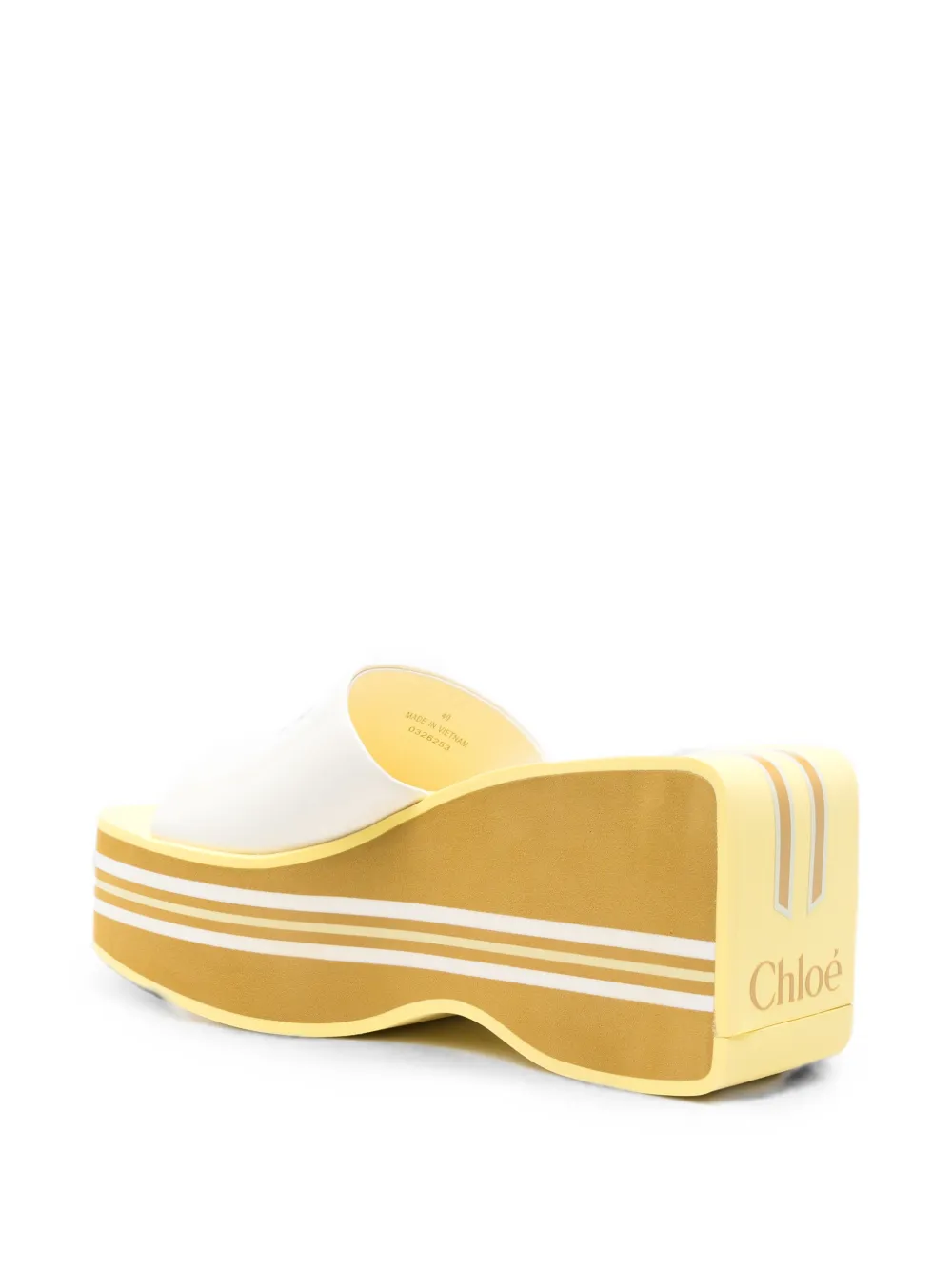Chloé Swimming Cool muiltjes met sleehak Wit