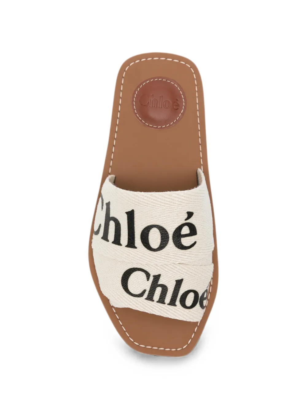Chloé Woody logo-print sandals Beige