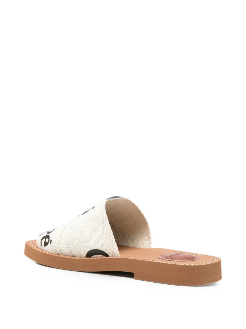 Chloé Woody logo-print sandals Beige