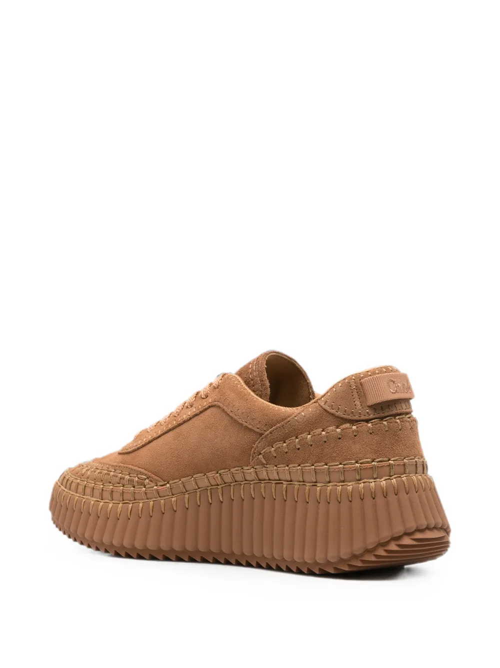 Chloé Nama suède sneakers met stiksels Bruin