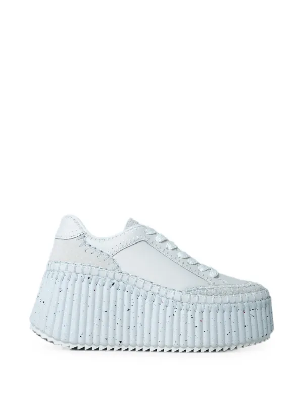 Chloé Nama Wedge Sneakers in White