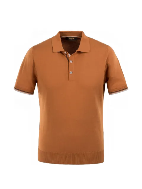 Moorer Adolfo striped-trim cotton polo shirt