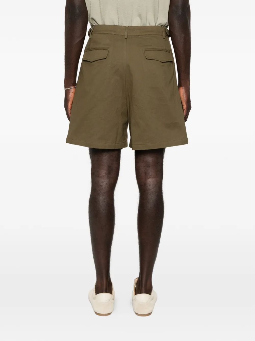 Found Pleated Cargo Shorts In Green