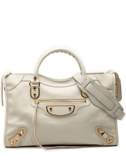 Balenciaga Pre-Owned 2010-2025 Chevre Motocross Classic Metallic Edge City satchel