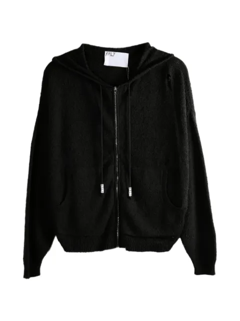 Paly distressed zip-up hoodie