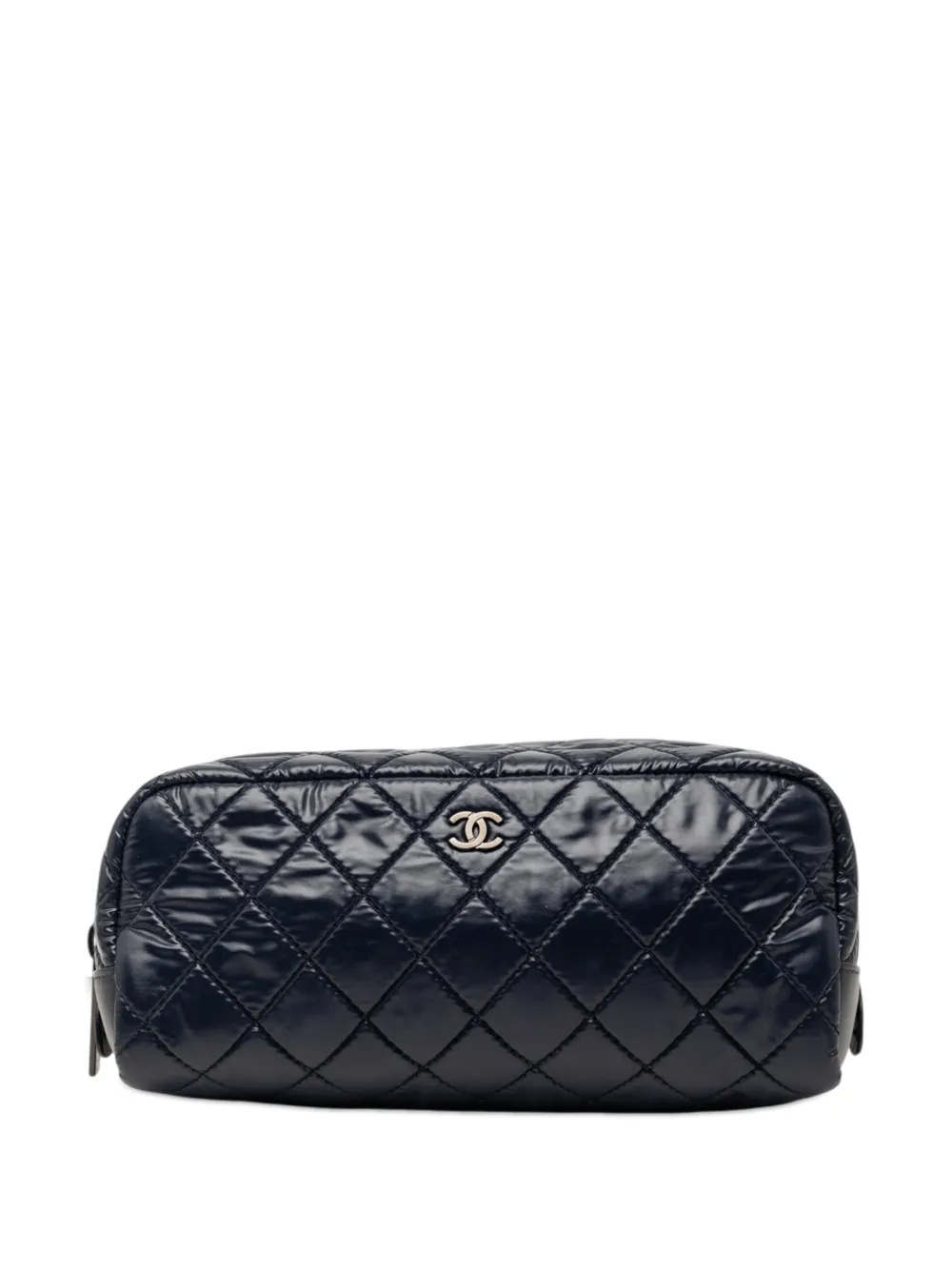 CHANEL Pre-Owned 2017-2018 Quilted Nylon Coco Cocoon pouch - Blu