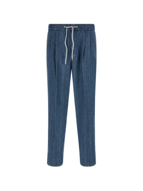 Brunello Cucinelli pleated drawstring-waist jeans