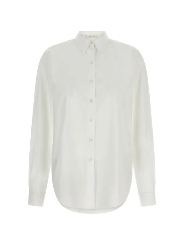The Row Fiora Cotton Poplin Shirt in White