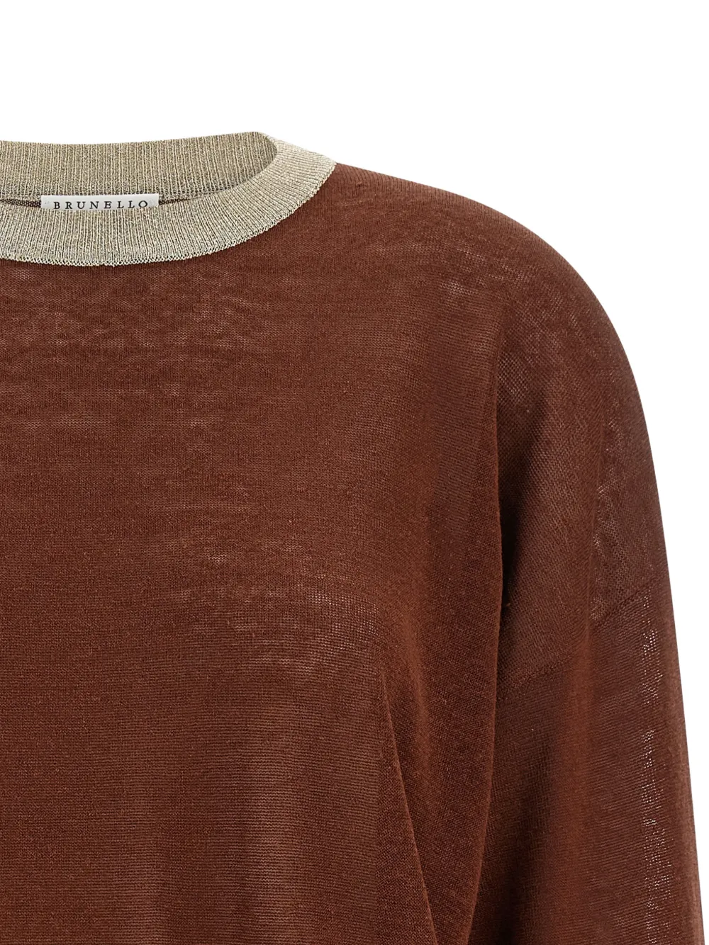 Brunello Cucinelli Semi-doorzichtige trui Bruin
