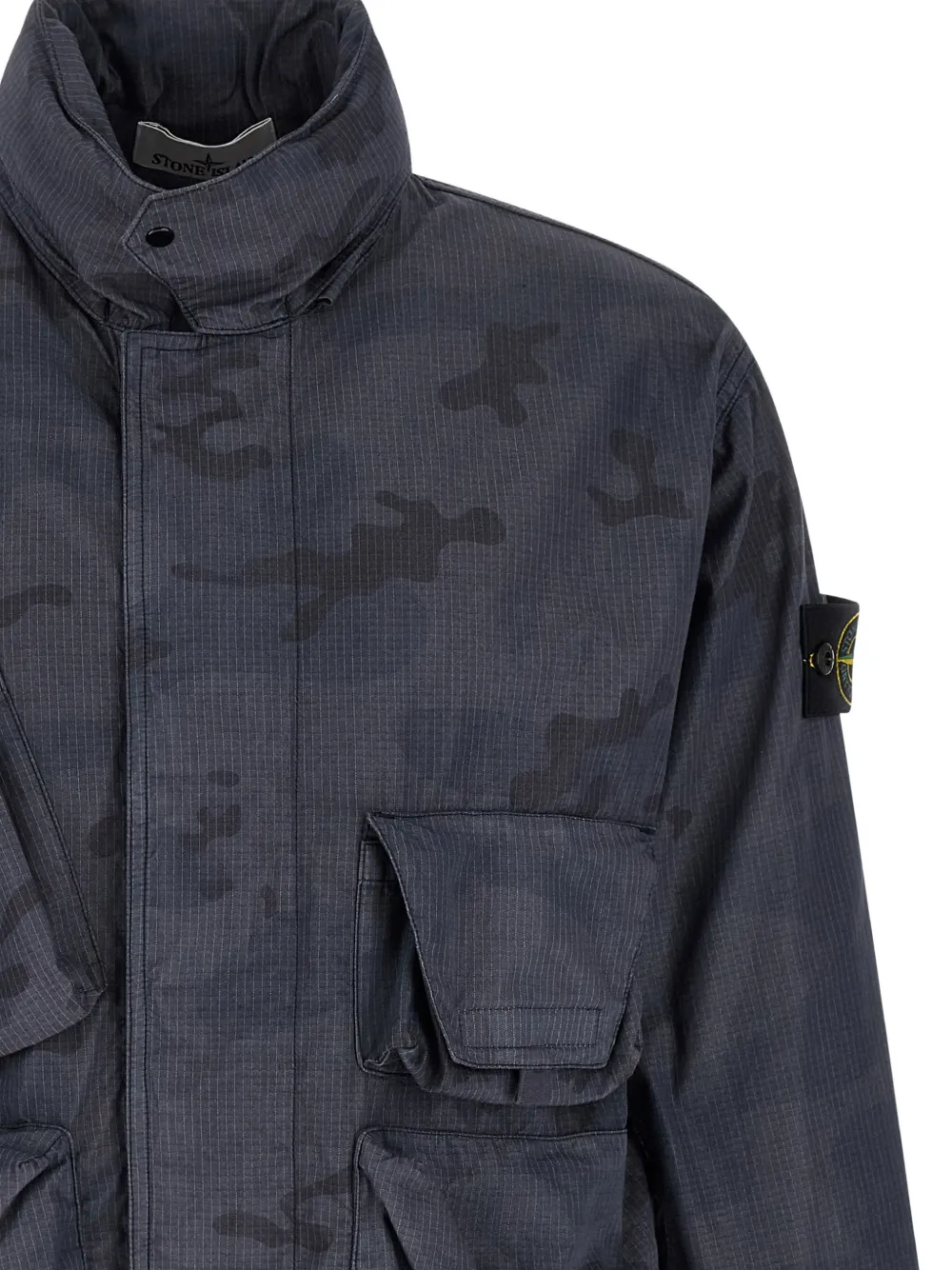 Stone Island Jack met camouflageprint Blauw