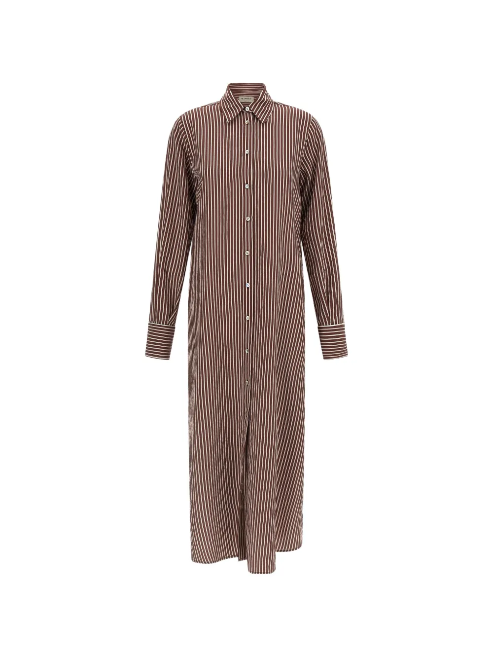 LE TWINS Brina striped midi dress - Marrone