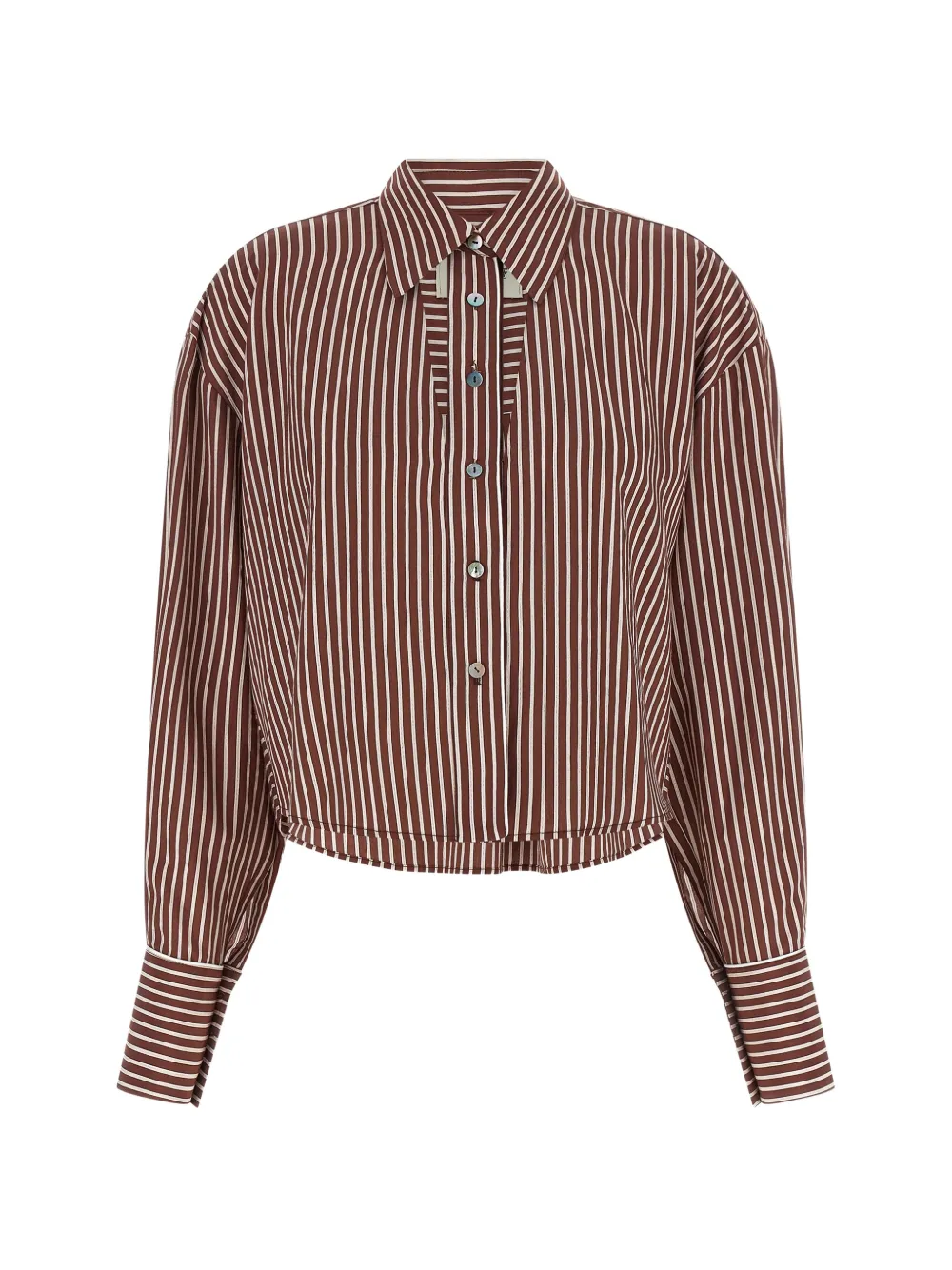 LE TWINS Luna striped cotton-striped shirt - Marrone