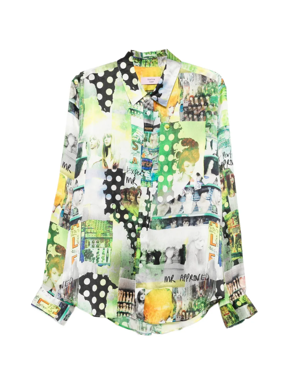 Martine Rose graphic-print long-sleeve shirt - Verde