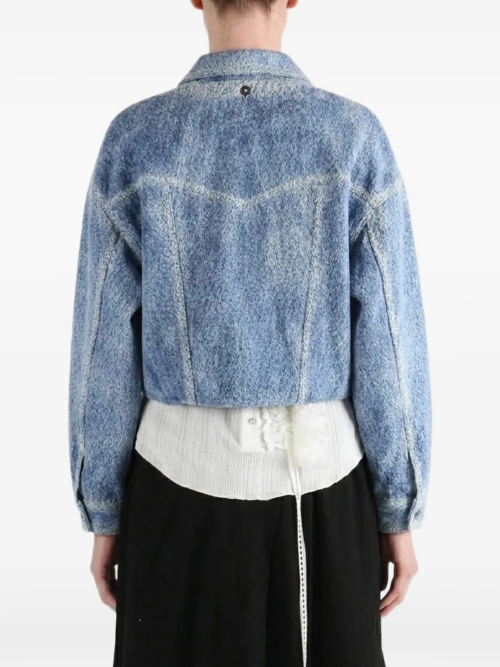 Kiko Kostadinov Cropped jack met acid wassing Blauw
