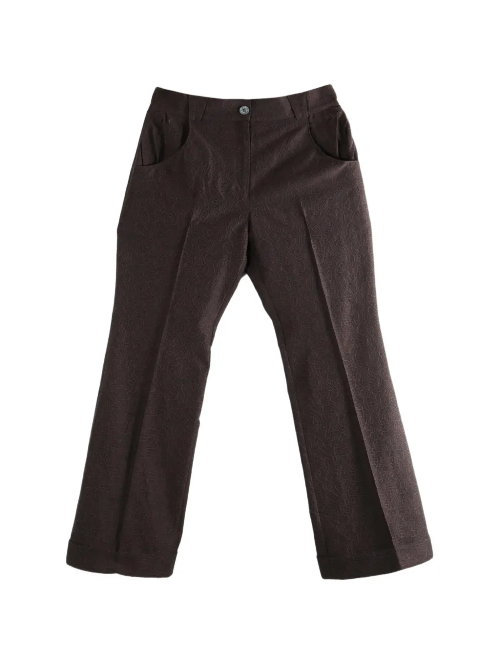 Kiko Kostadinov jacquard-pattern turn-up trousers - Marrone