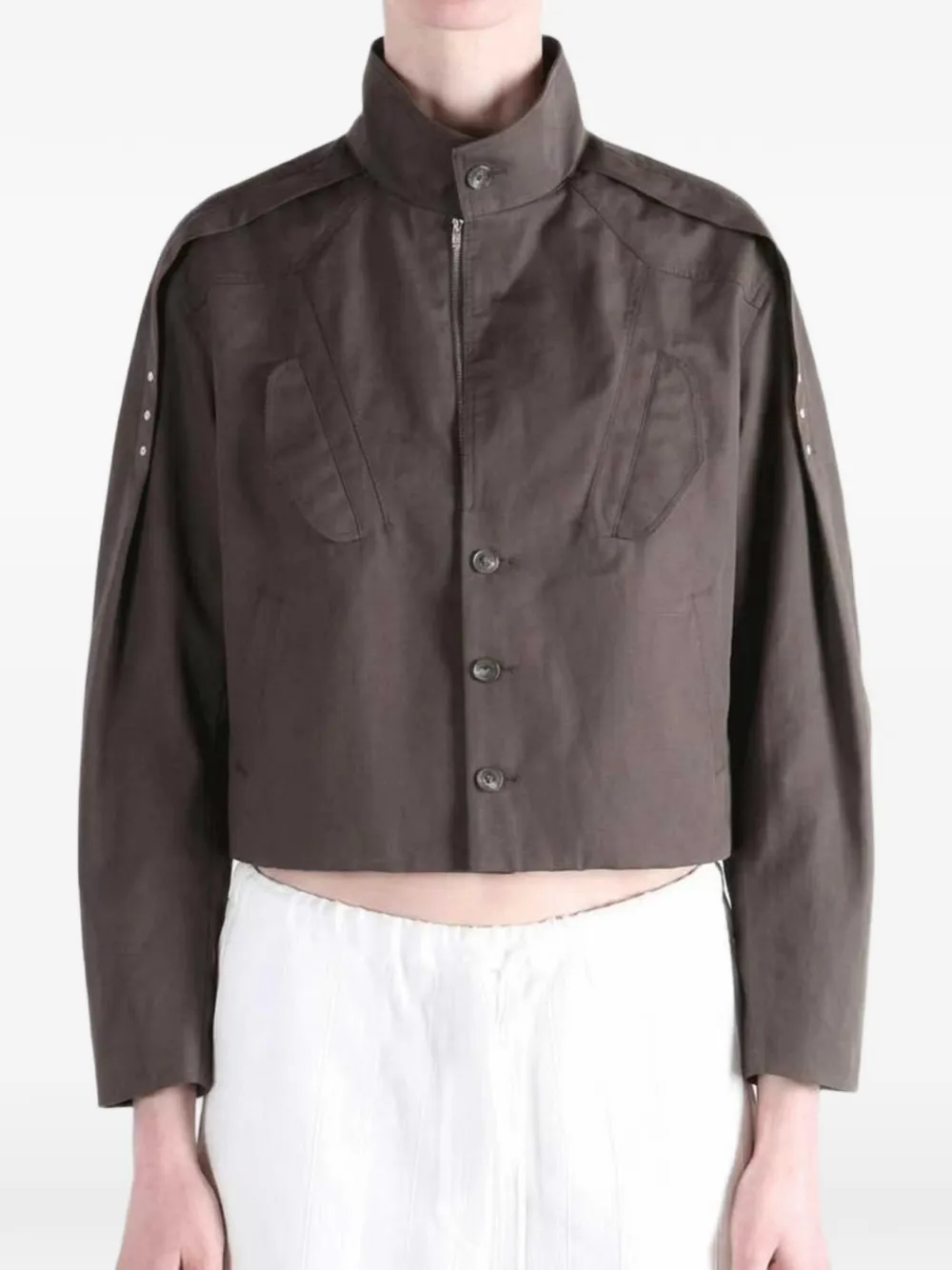 Kiko Kostadinov Egreta button-up jack met vlakken Bruin