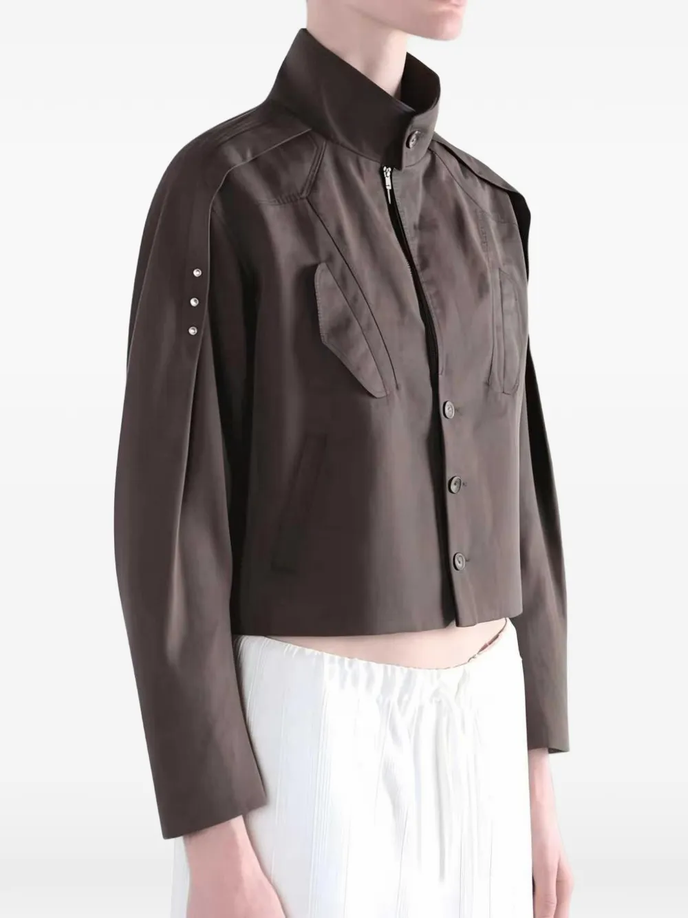 Kiko Kostadinov Egreta button-up jack met vlakken Bruin