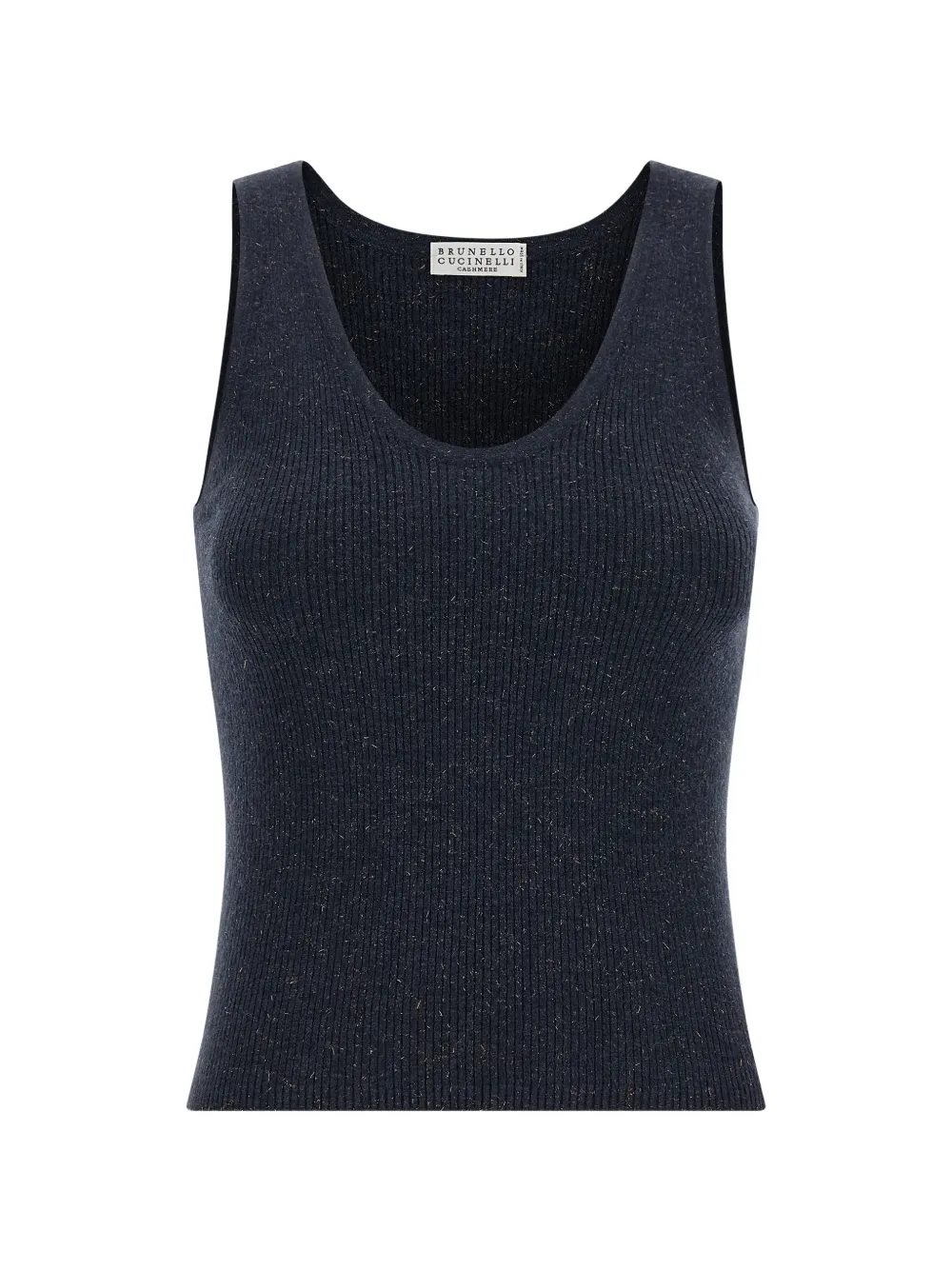 Brunello Cucinelli ribbed sparkling tank top - Blu