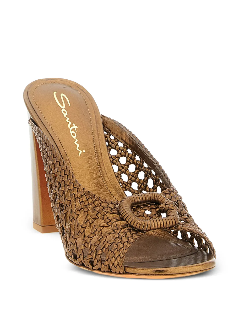 Santoni woven leather sandals Bruin