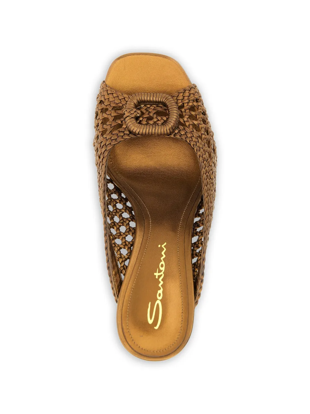 Santoni woven leather sandals Bruin
