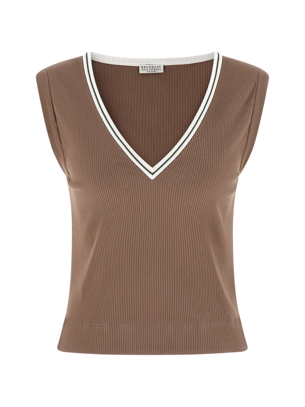 Brunello Cucinelli Monile ribbed tank top - Braun