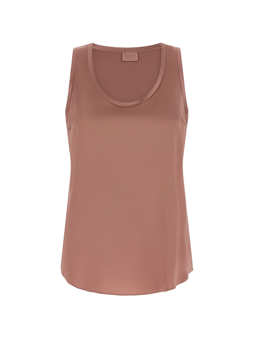 Brunello Cucinelli satin flared top - Marrone