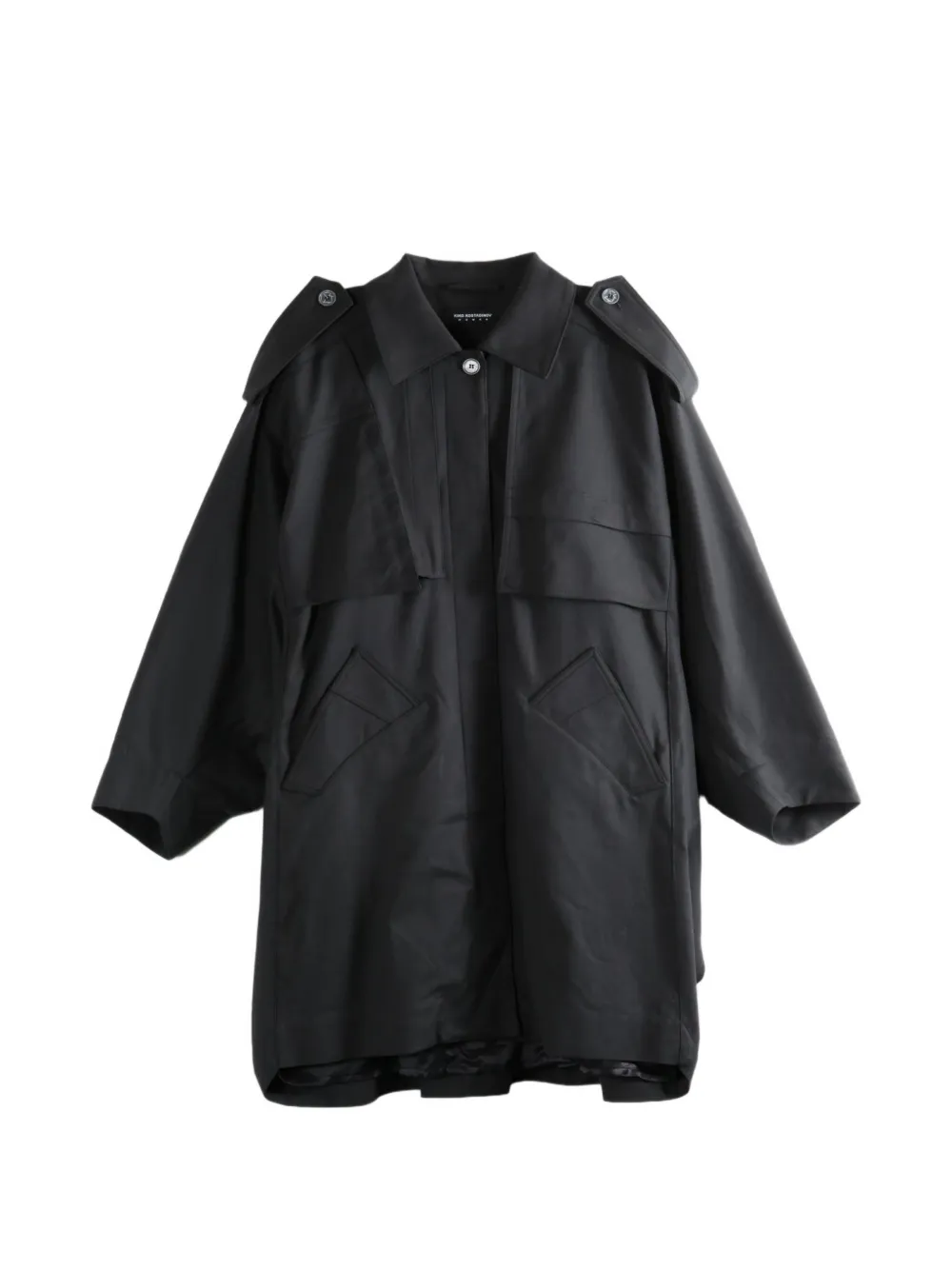 Kiko Kostadinov epaulette-detail panelled coat - Nero