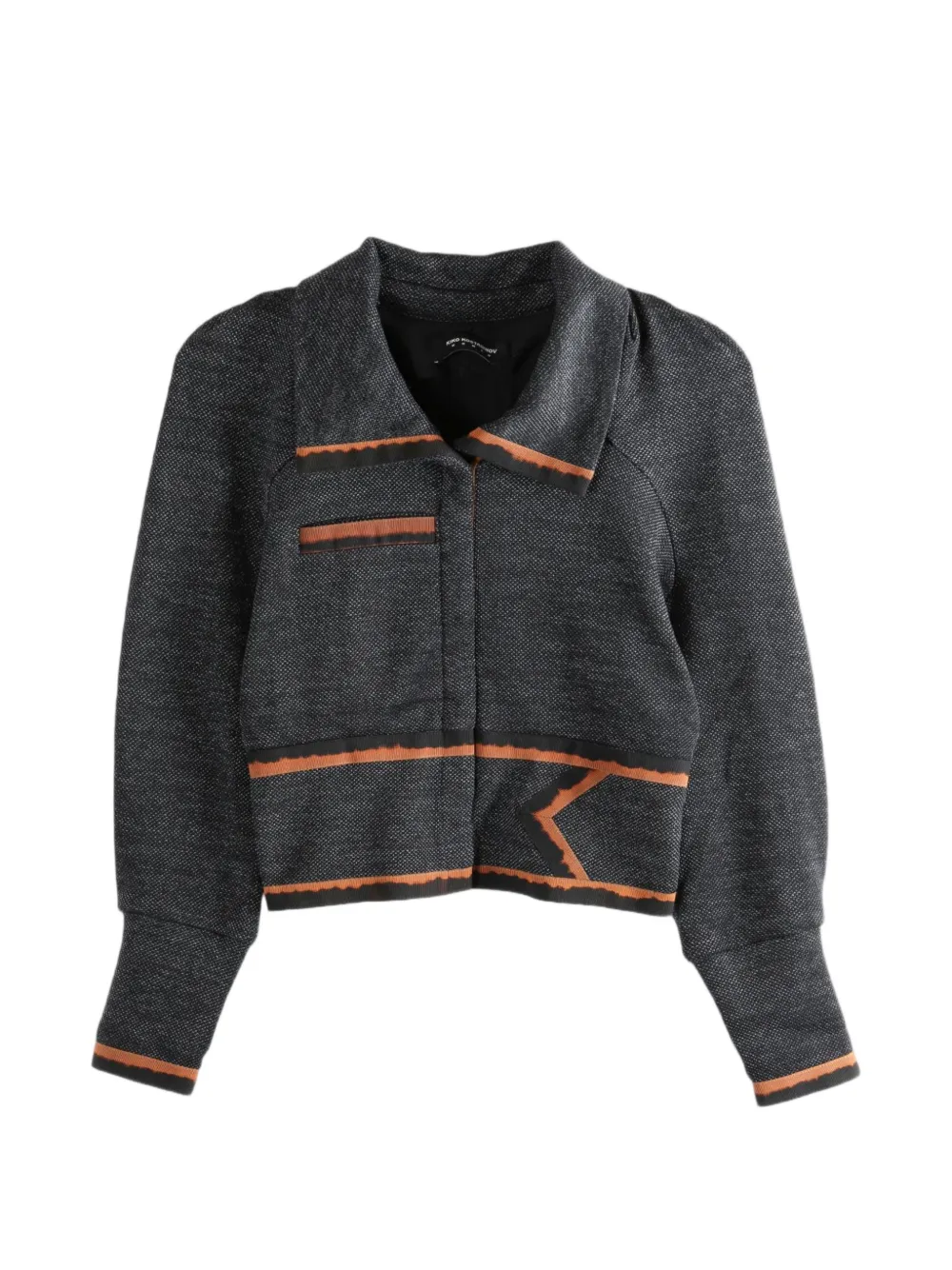 Kiko Kostadinov contrasting-trim cropped jacket - Grigio