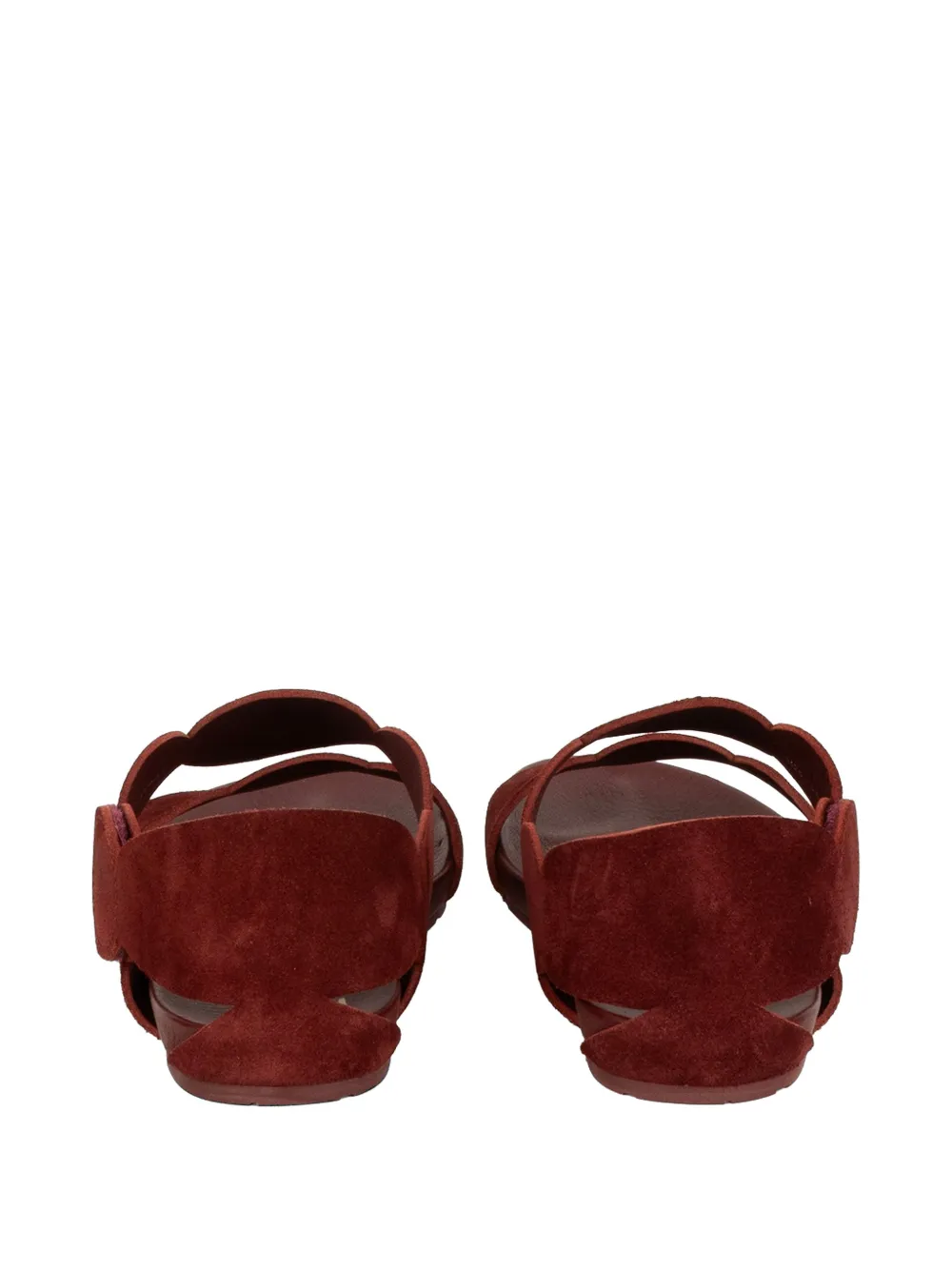 Pedro Garcia Jeanne scalloped-edge touch-strap sandals Rood