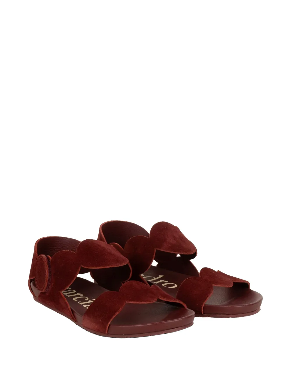 Pedro Garcia Jeanne scalloped-edge touch-strap sandals Rood
