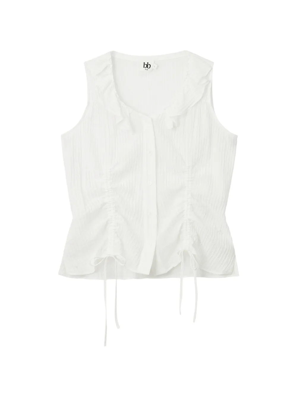 b+ab ruffled drawstring-waist top - Bianco
