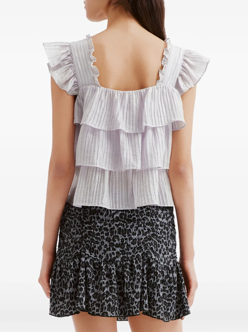 b+ab Top met ruches Paars