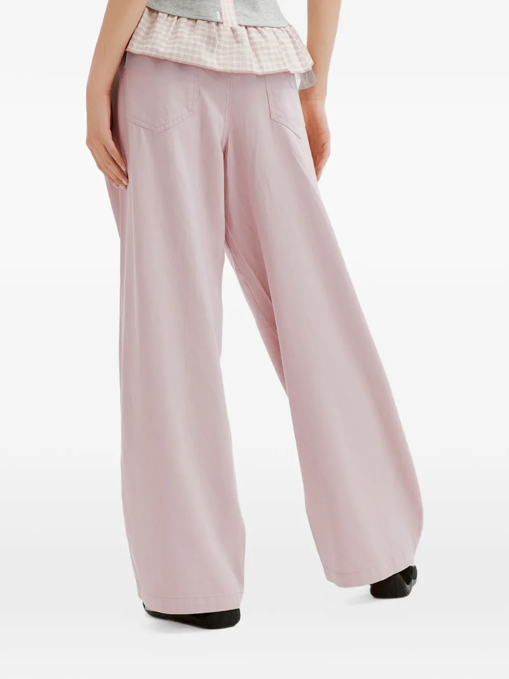 Mini Cream Broek met wijde pijpen Roze