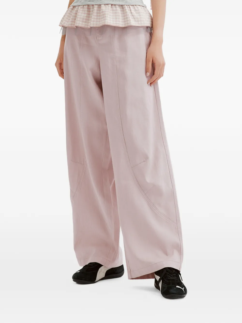 Mini Cream Broek met wijde pijpen Roze