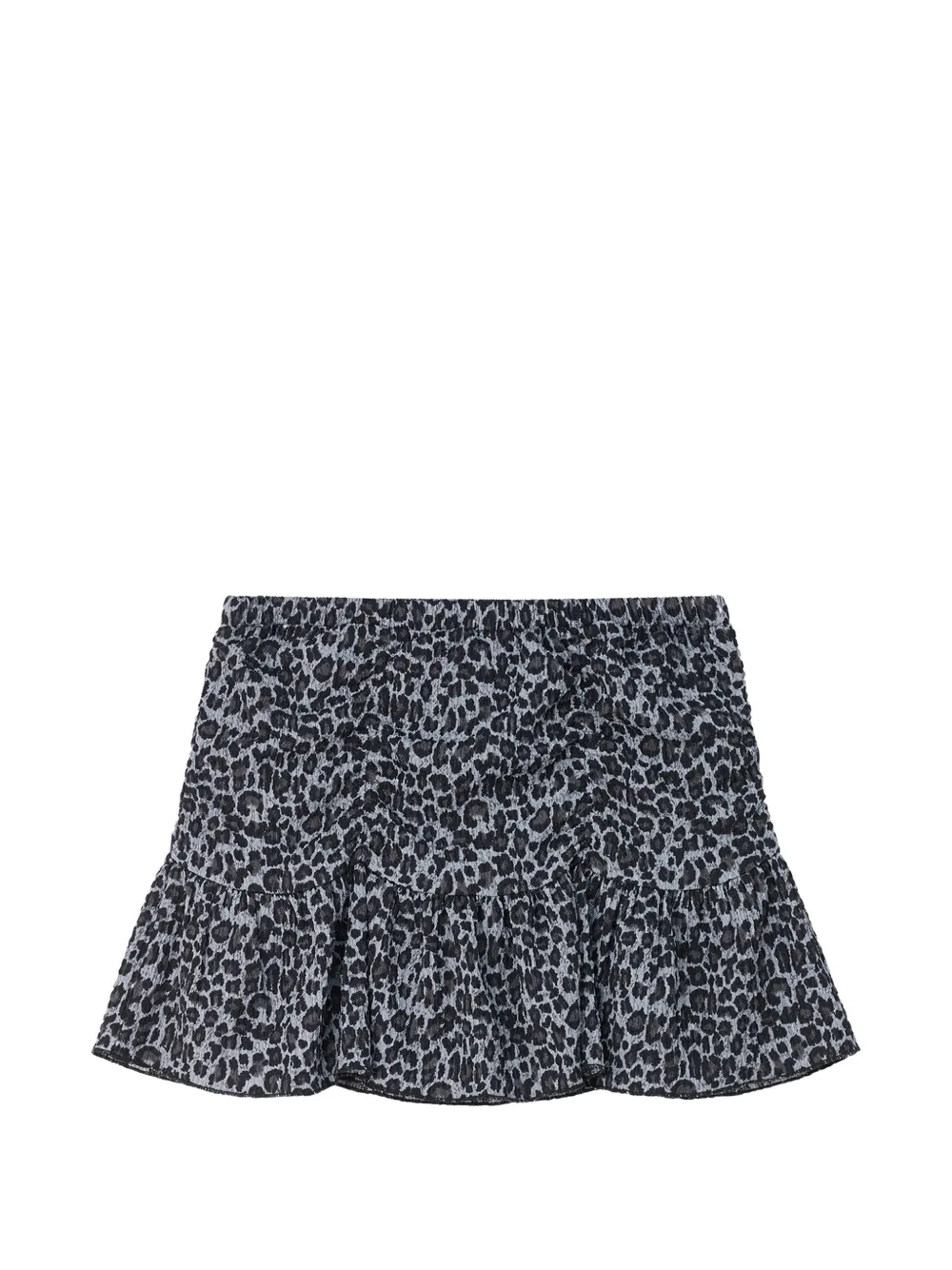 b+ab leopard-print ruffled mini skirt - Nero