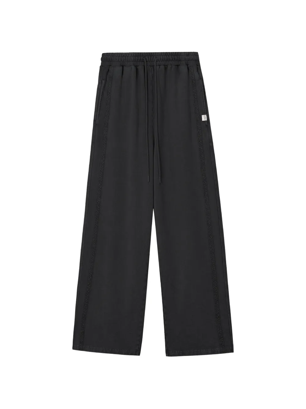 Mini Cream drawstring-waist wide-leg trousers - Grigio