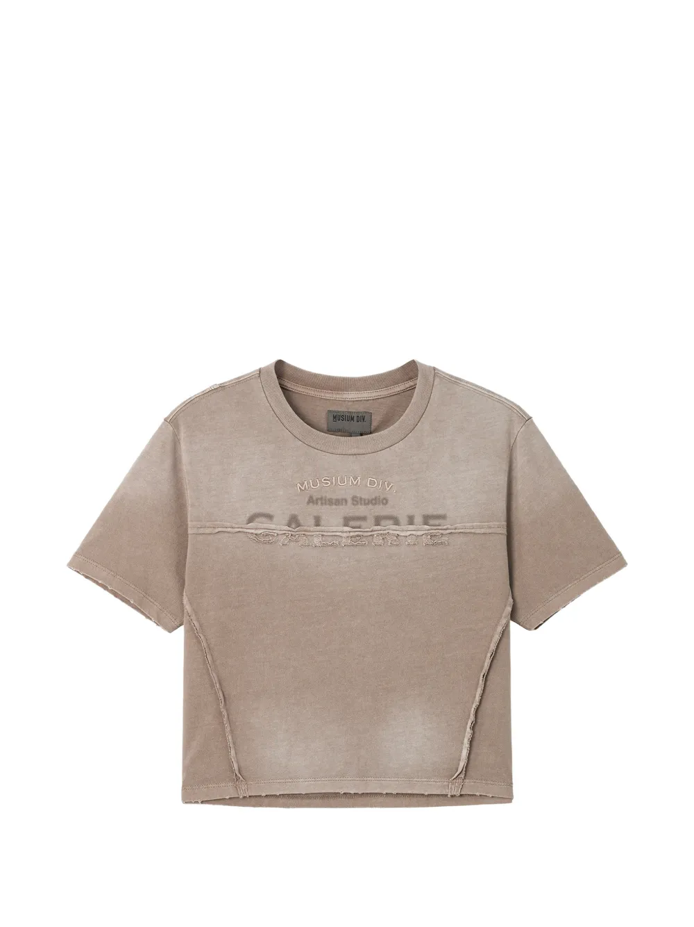 Musium Div. Logo-print Cut-out T-shirt In Gray